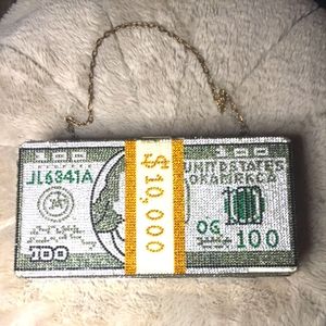 Money Clutch Rhinestone Purse